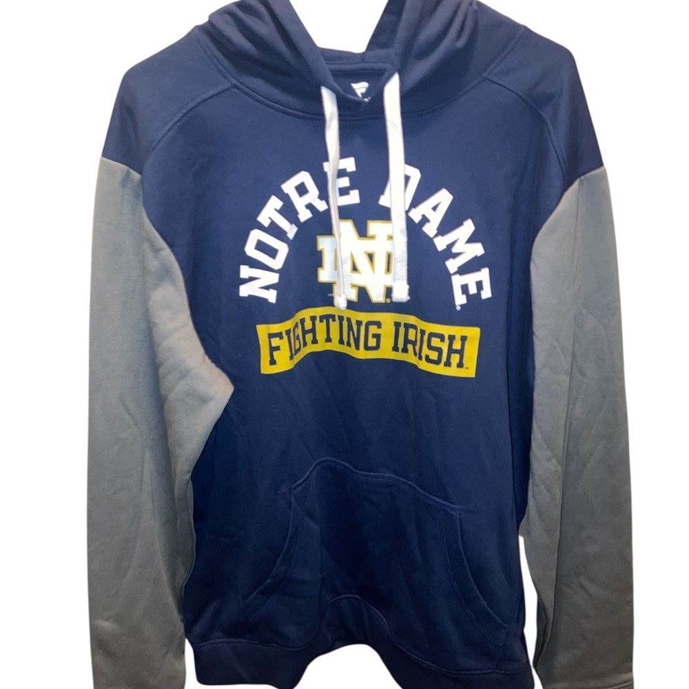 Notre Dame Fighting Irish Navy & Gray Pullover Hoodie size XL